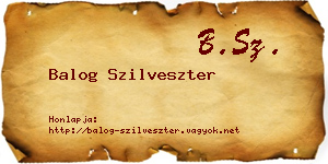 Balog Szilveszter névjegykártya