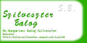 szilveszter balog business card